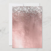 Silver Sparkly Glitter en Shiny Roos Gold Foil Save The Date (Achterkant)