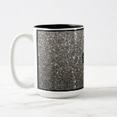 Silver Sparkly Glitter met persoonlijke naam Tweekleurige Koffiemok (Links)