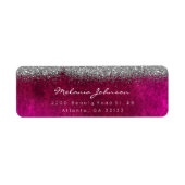 Silver Sparkly Glitter Pik Velvet Etiket (Voorkant)
