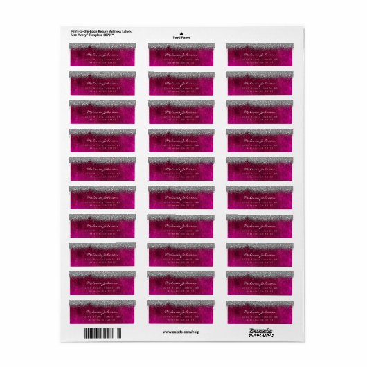 Silver Sparkly Glitter Pik Velvet Etiket (Full Sheet)