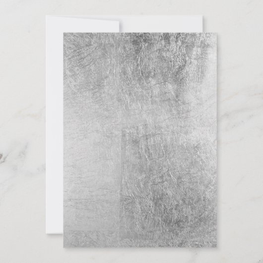 Silver sparkly glitter pink floral Wedding Kaart (Achterkant)