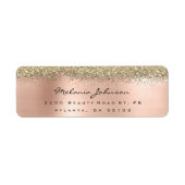 Silver Sparkly Glitter Pink Rose Gold Metallic Etiket (Voorkant)