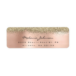 Silver Sparkly Glitter Pink Rose Gold Metallic Etiket