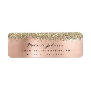Silver Sparkly Glitter Pink Rose Gold Metallic Etiket