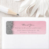 Silver Sparkly Glitter Pink Rose Pastel Etiket (Insitu)