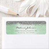 Silver Sparkly Glitter Silver Mint Green Metallic Etiket (Insitu)