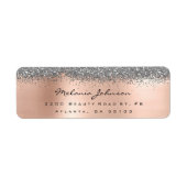 Silver Sparkly Glitter Silver Roos Gold Metallic Etiket (Voorkant)