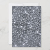 Silver Sparkly Glitter Sweet 16 Verjaardag Kaart (Achterkant)