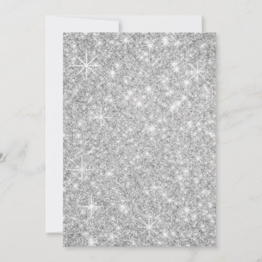 Silver Sparkly Glitter Vrijgezellenfeest Kaart (Achterkant)