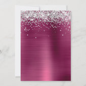 Silver Sparkly Glitter Wine Ombre Folie Save The Date (Achterkant)