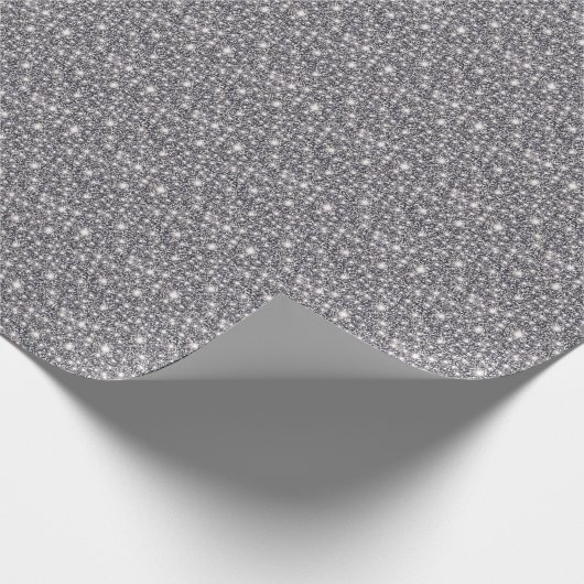 Silver Sparkly Glittery Vibrant Cadeaupapier (Hoek)
