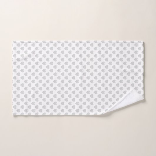 Silver Sparkly Hearts Bad Handdoek (Handdoek)