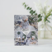 Silver Sparkly Photo Merry Kerstry Feestdagenkaart (Staand voorkant)