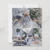 Silver Sparkly Photo Merry Kerstry Feestdagenkaart (Voorkant)