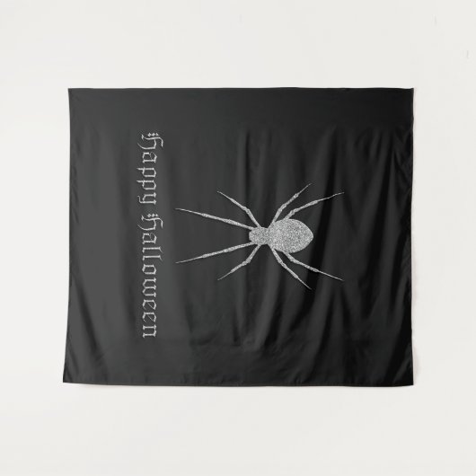 Silver Spider Halloween foto achtergrond Wandkleed (Voorkant (horizontaal))