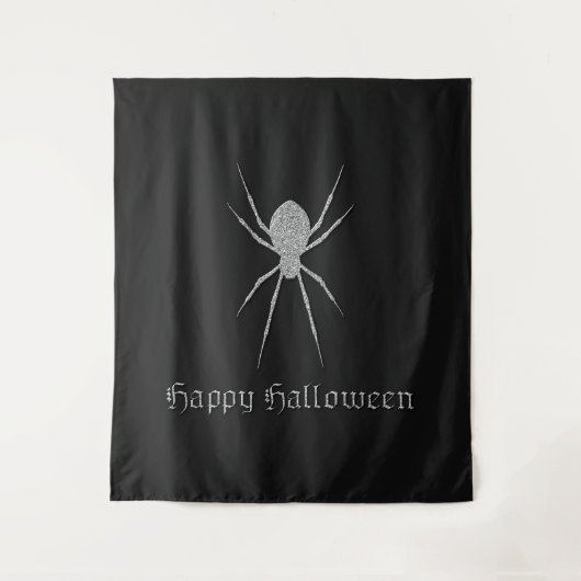 Silver Spider Halloween foto achtergrond Wandkleed (Voorkant)