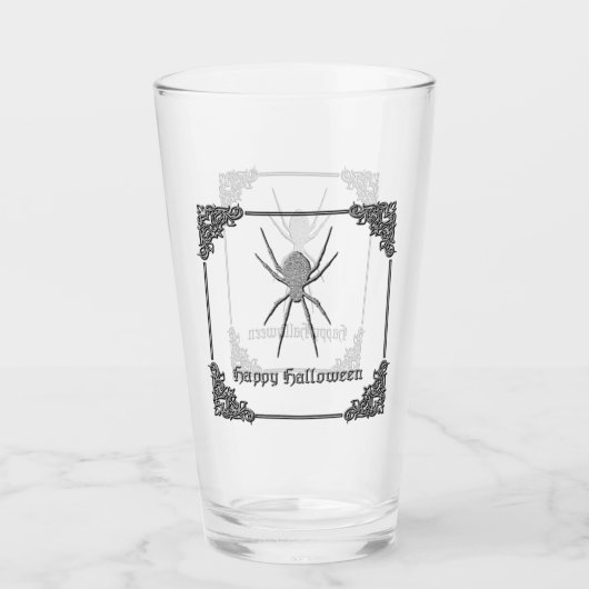 Silver Spider Halloween Glas (Voorkant)
