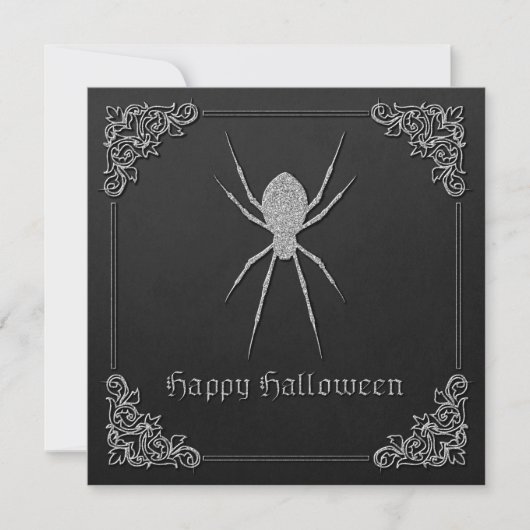 Silver Spider Halloween Kaart (Voorkant)