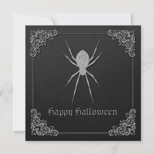 Silver Spider Halloween Kaart