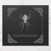 Silver Spider Halloween Likeurfles Etiket (Enkel label)