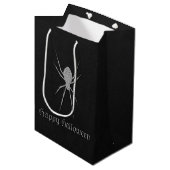 Silver Spider Halloween Medium Cadeauzakje (Voorkant Gekanteld)
