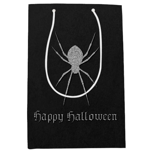Silver Spider Halloween Medium Cadeauzakje (Voorkant)