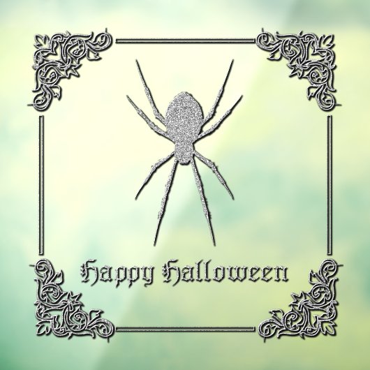 Silver Spider Halloween Raamsticker (Vel 3)
