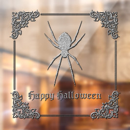 Silver Spider Halloween Raamsticker