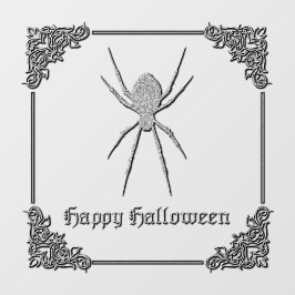 Silver Spider Halloween Raamsticker