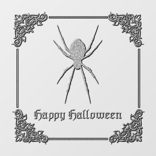 Silver Spider Halloween Raamsticker (Vel)