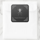 Silver Spider Halloween Vierkante Sticker (Tas)