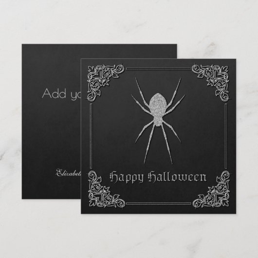 Silver Spider Halloween Wenskaart (Voorkant / Achterkant)