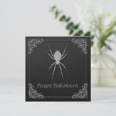 Silver Spider Halloween Wenskaart (Staand voorkant)
