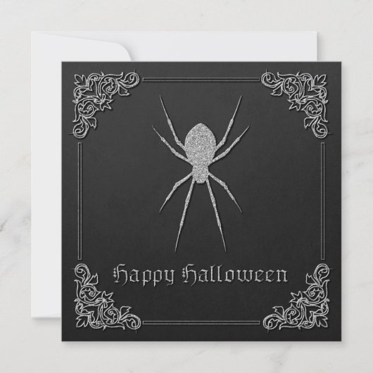 Silver Spider Halloween Wenskaart (Voorkant)