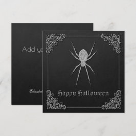 Silver Spider Halloween Wenskaart