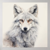 Silver Spirit Animal Fox Poster (Voorkant)