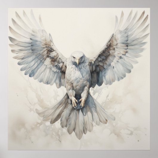 Silver Spirit Animal Hawk Poster (Voorkant)