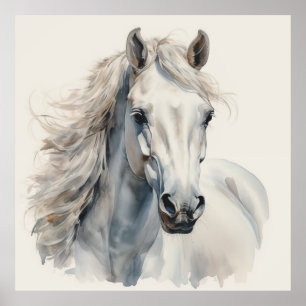 Silver Spirit Animal Horse Poster