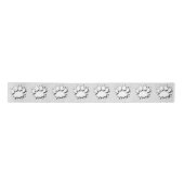 Silver Splatter Dog Paw-tekenpatroon Satijnen Lint (Voorkant)