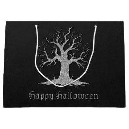 Silver Spooky Tree Halloween Groot Cadeauzakje
