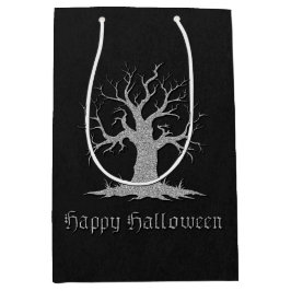 Silver Spooky Tree Halloween Medium Cadeauzakje