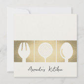 SILVER SPOON FORK COOKING CLASS INVITE SJABLOON KAART (Achterkant)