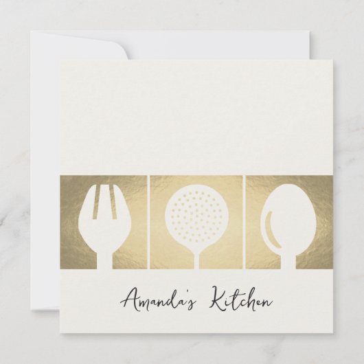 SILVER SPOON FORK COOKING CLASS INVITE SJABLOON KAART (Achterkant)