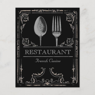 Silver Spoon Fork Restaurant Cafe Flyer