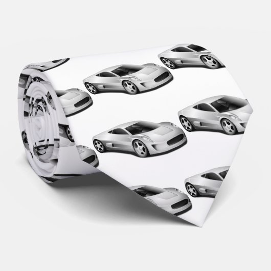 Silver Sportauto Stropdas (Opgerold)