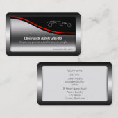 Silver Sportscar over staaleffect, autoverkoop Visitekaartje (Voorkant / Achterkant)