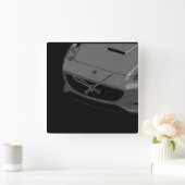 ~Silver Sportscar~ WALLCLOCK, AANGEPAST. Vierkante Klok (Huis)