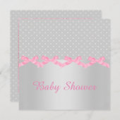SILVER SPOT BABY SHOWER INVITATIE KAART (Voorkant / Achterkant)