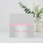 SILVER SPOT BABY SHOWER INVITATIE KAART (Staand voorkant)