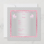 SILVER SPOT BABY SHOWER INVITATIE KAART (Achterkant)